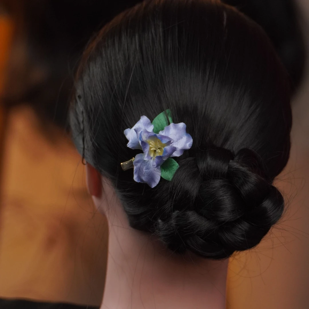 浅蓝鸢尾  南京绒花日常配饰蓝色国风古风中式气质