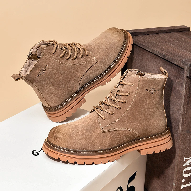 7839新款马丁靴时尚潮流男士休闲青年英伦风工装韩版百搭高帮鞋男