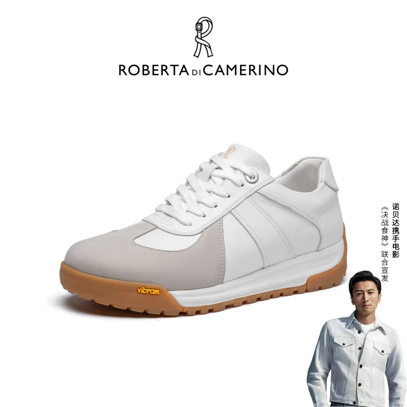 Roberta di Camerino诺贝达休闲板鞋小白鞋德训系带牛皮配磨砂皮