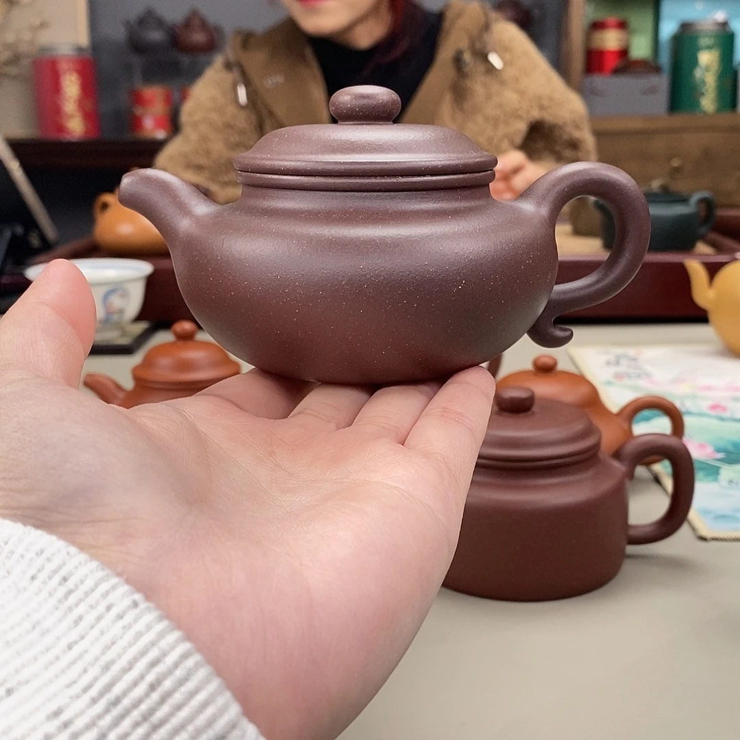 紫砂茶壶四号井紫泥半手仿古200Cc