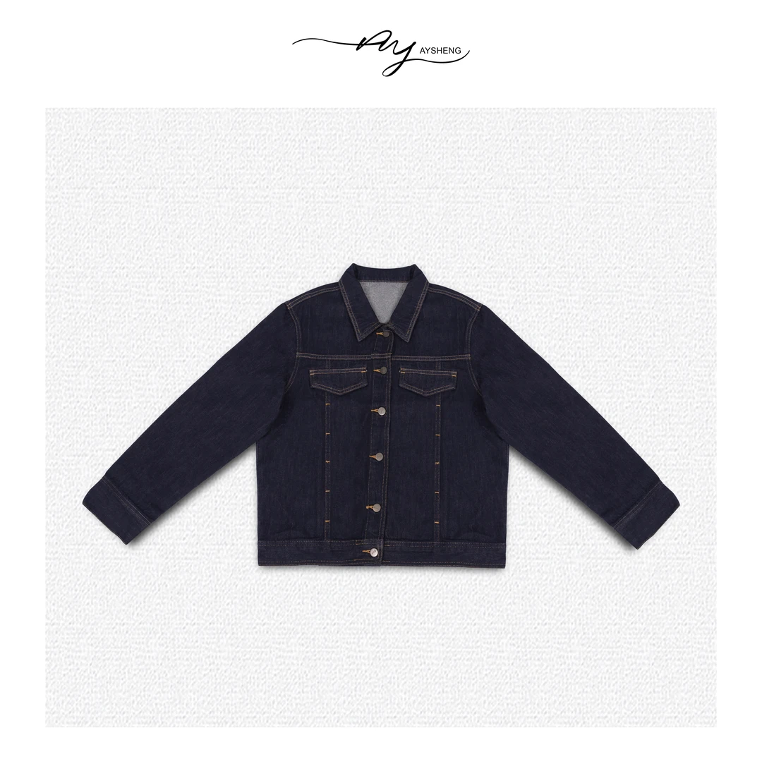 TXB 甄选定制棉混纺通勤百搭丹宁蓝牛仔短外套-6226
