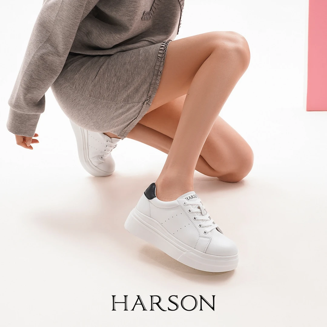2025春秋新款小白鞋真皮女鞋厚底运动百搭休闲鞋板鞋女HWCS250103