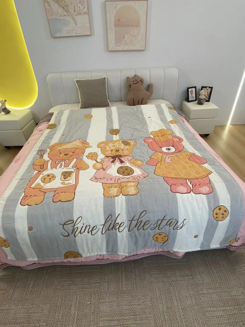 【魔法小熊】150cm*200cm 高端升级轻奢多功能超柔纱布泡芙被