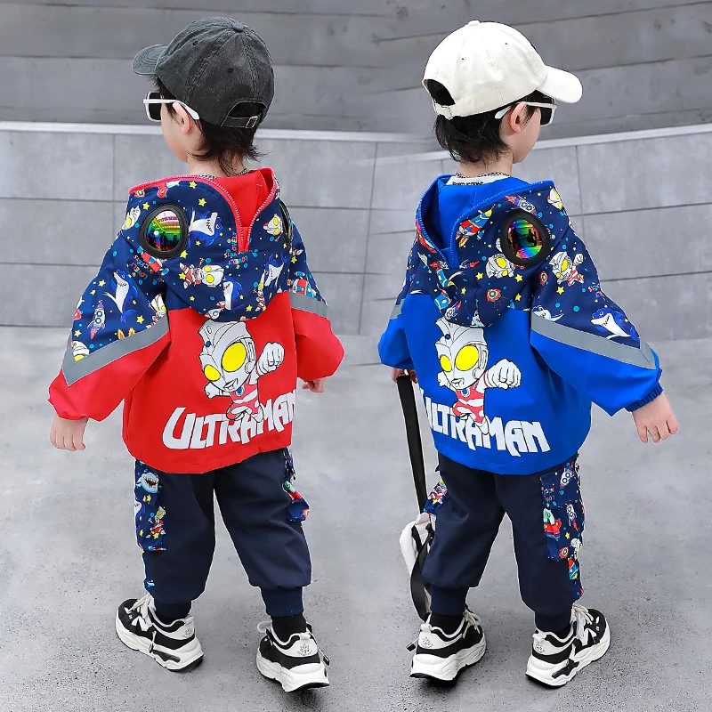 奥特曼衣服男童套装2025春秋新款儿童时髦春装小童3-6岁网红爆款