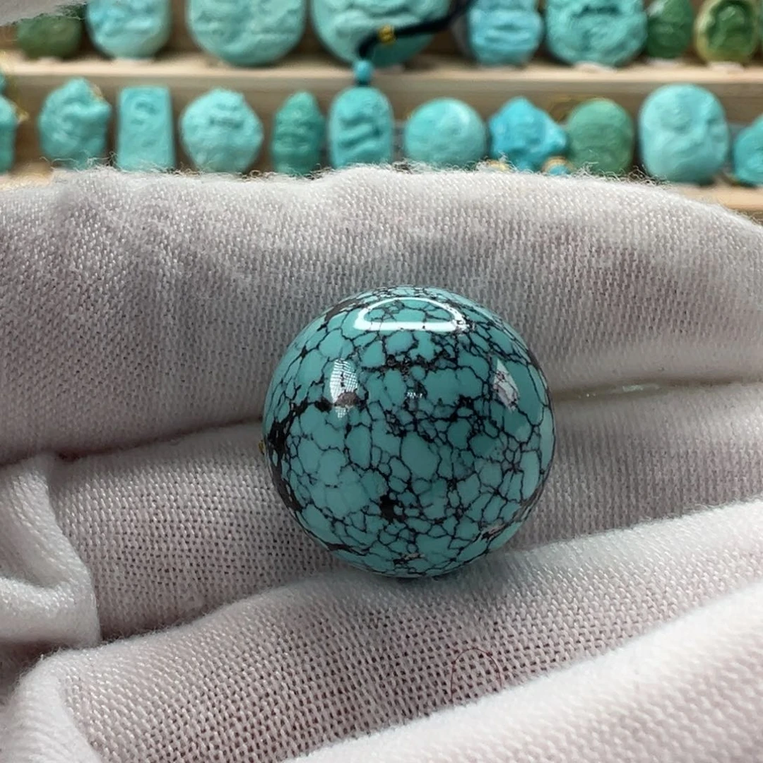 未镶嵌绿松石圆珠17.6mm