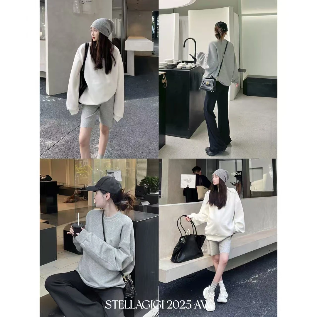 SG / 郭幂幂 AW 重磅极简风 纯色净版圆领套头卫衣WY-20251653