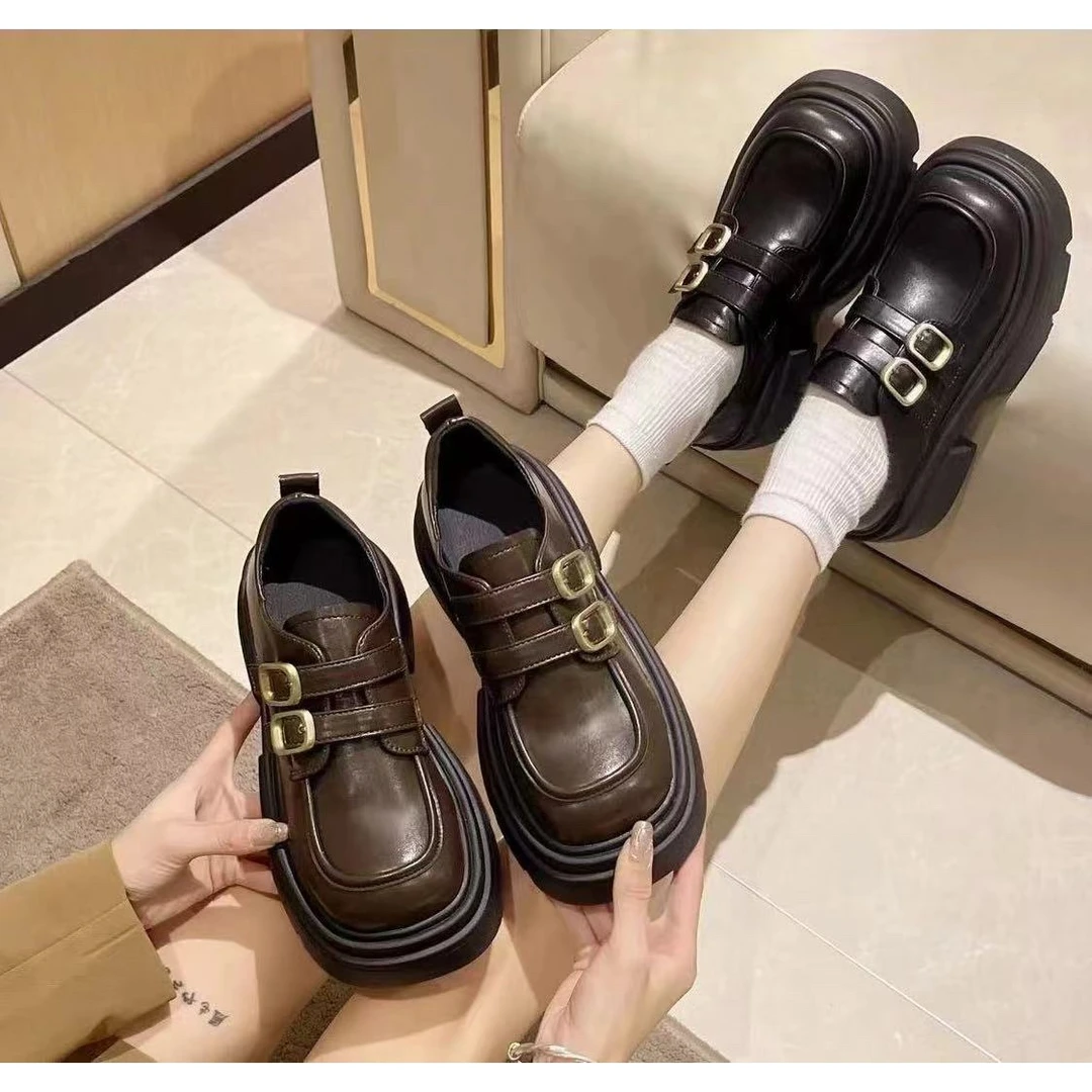 （运费补贴）厚底小皮鞋女英伦风2025春秋新款矮个子增高jk单鞋女