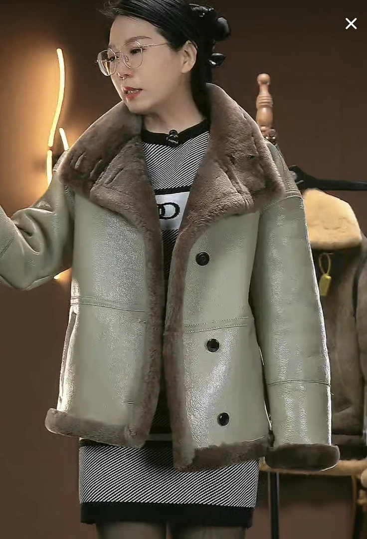 进口皮毛一体女装皮衣外套年底福利款