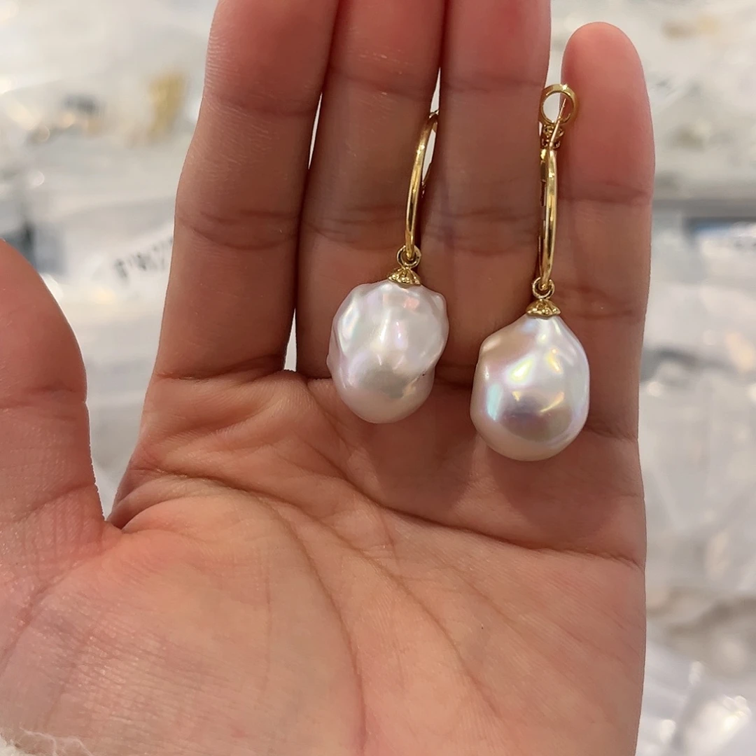 淡水珍珠耳饰合金