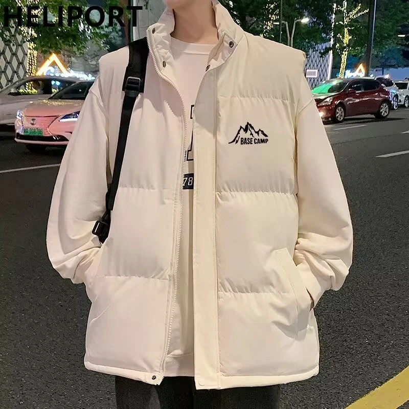 宽松型棉马甲男冬季外穿潮流立领羽绒棉服外套港风ins学生坎肩背
