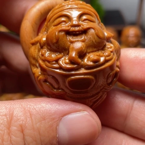 橄榄核手串/手链聚宝财神单子竹环穿配4.1左右