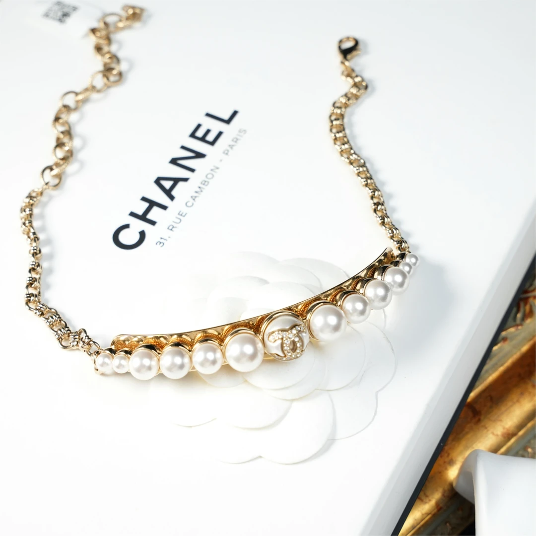 95新 Chanel/香奈儿 柚礼中古/香奈儿一字珍珠项圈LZ505210