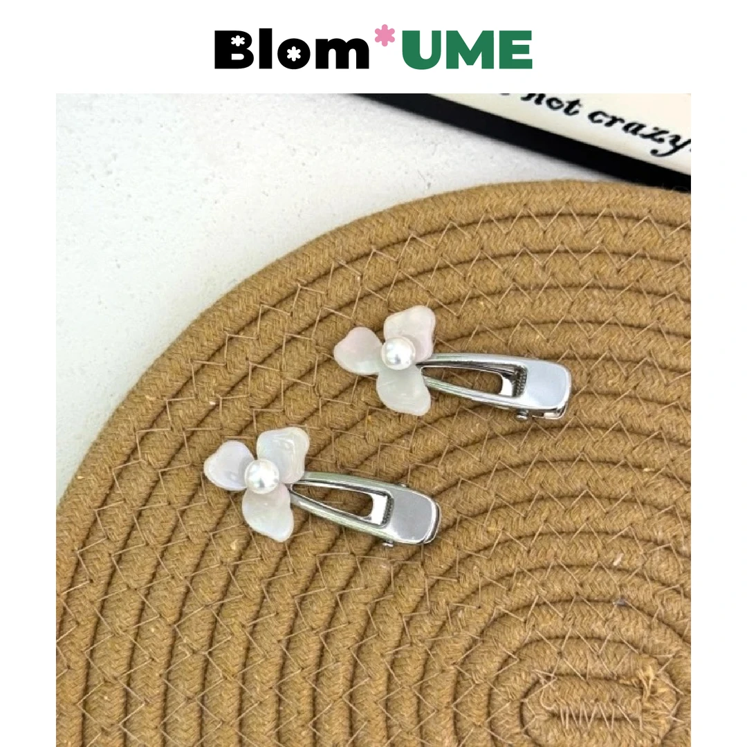 BlomUME韩系珍珠小花朵鸭嘴夹边夹夏ins同款可甜可盐百搭发夹514