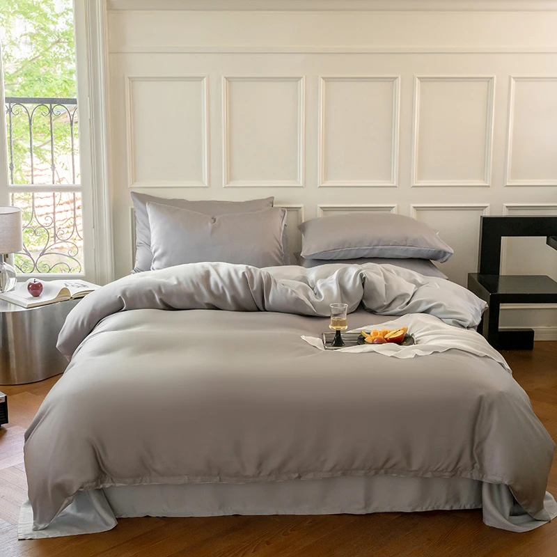 2025新款60天丝纯色磨毛四件套床上用品床品床上四件套