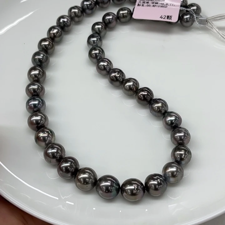 银S925镶嵌项链海水珍珠大****花8-11mm