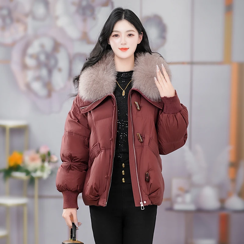 【真狐狸毛领鹅绒服】新款鹅绒冬季羽绒服保暖洋气加厚羽绒服女