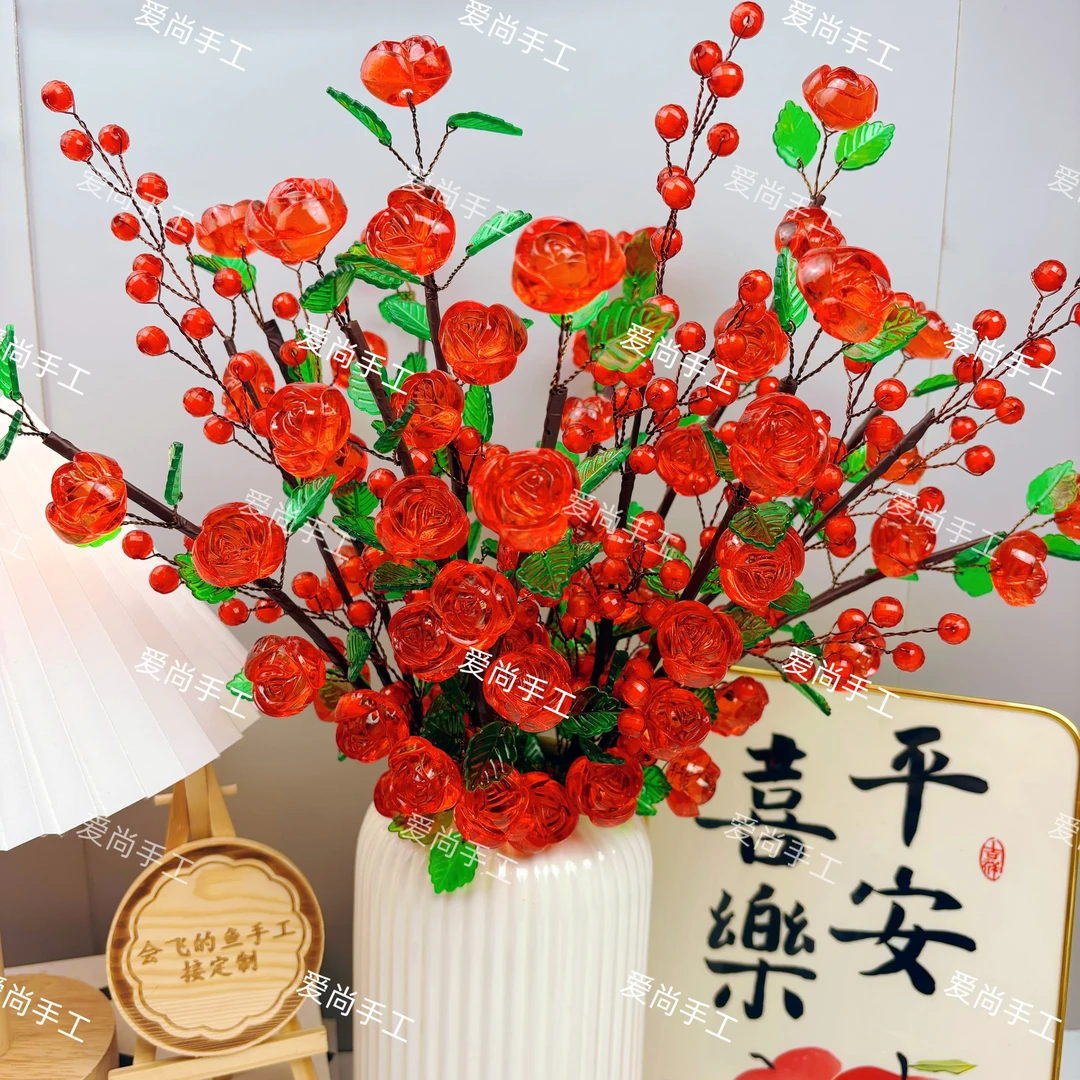 2025新品，拍2单送剪刀中桌红运玫瑰花手工DIY材料 包