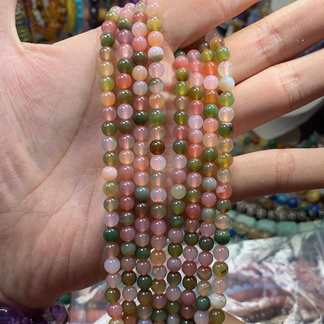 未镶嵌，盐源玛瑙6mm，石英质玉