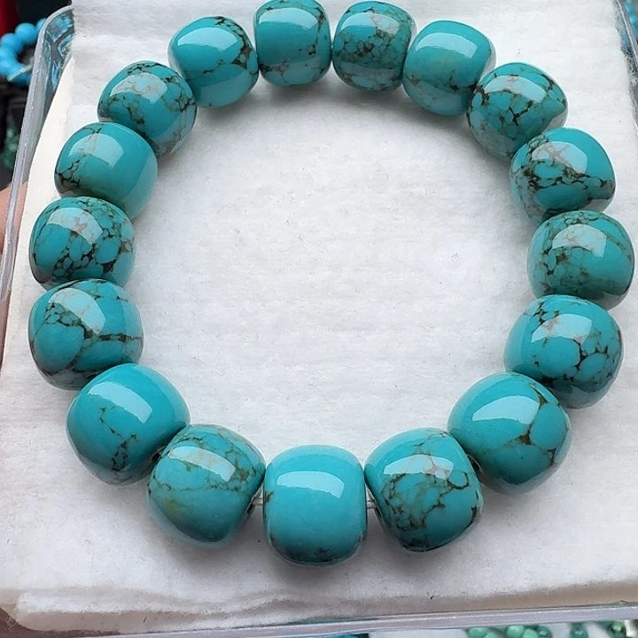 尺寸：14/12➕绿网花纹老型珠手串