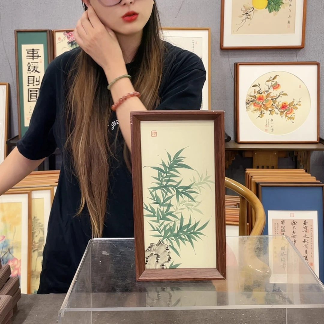 书法手绘带框尺寸：16*29