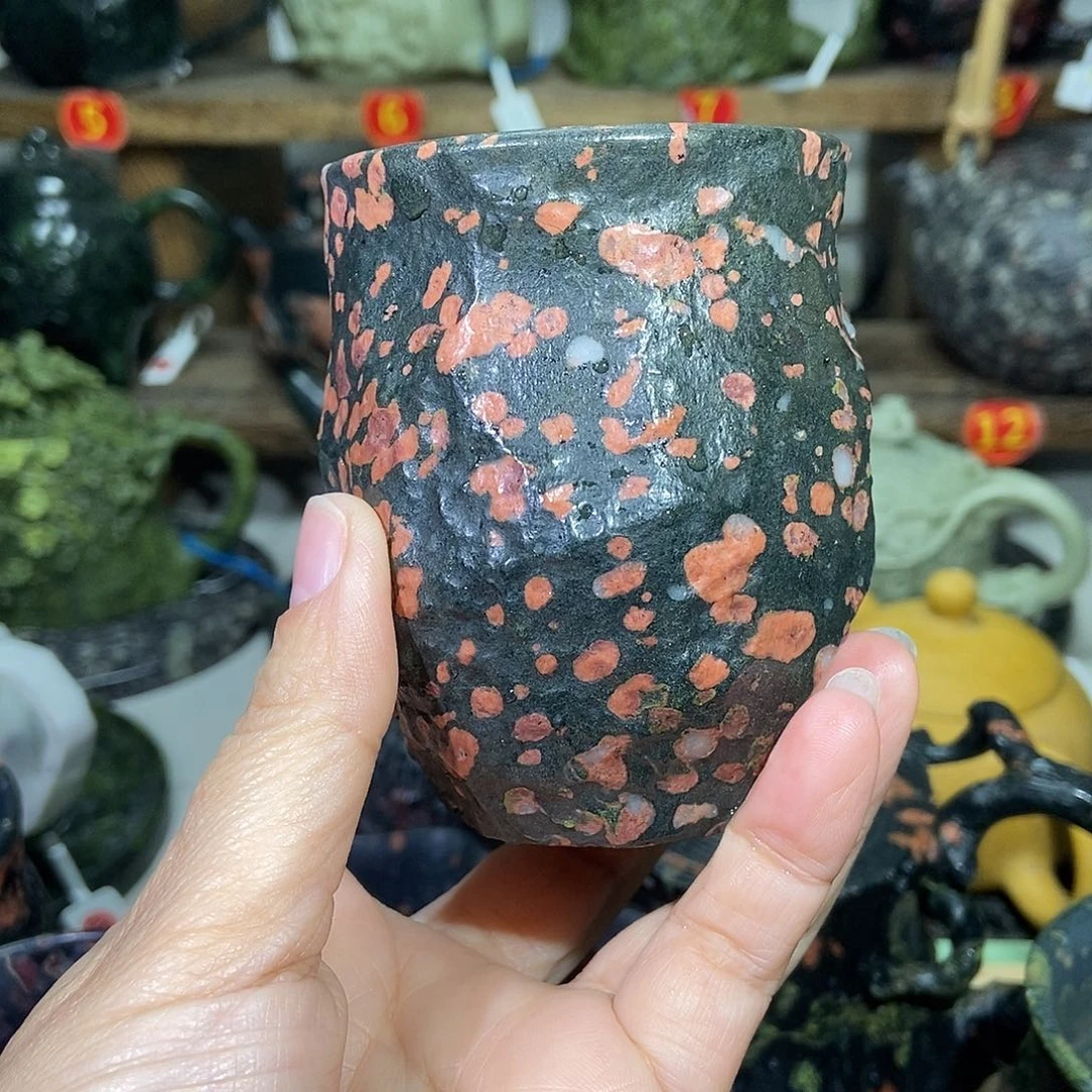 网***牵安山玉梅花玉随形杯元旦福利