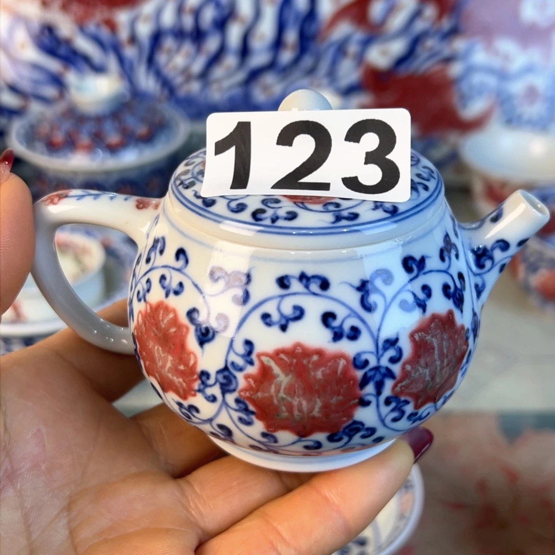 杯静*青花釉里红原矿