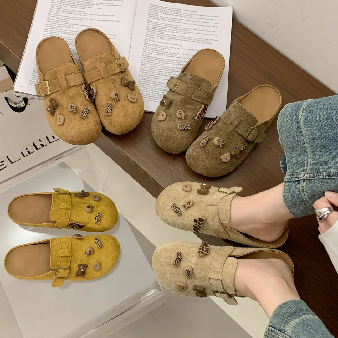 博肯鞋女踩屎感包头拖鞋半包拖单鞋厚底外穿洞洞鞋一脚蹬懒人