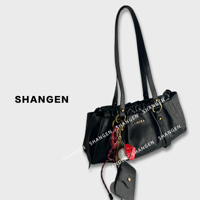 【尚恩CC】SD-5016-静谧黑-RAIN.CUN轻奢小众时尚女士包30*15*5