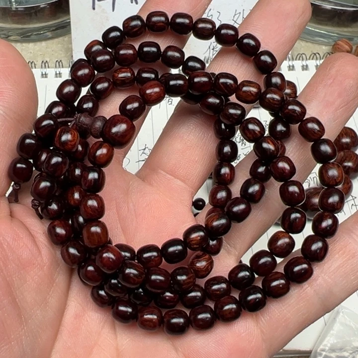 降真香手串/手链海南红降06*108老型树头玉化微虫漏
