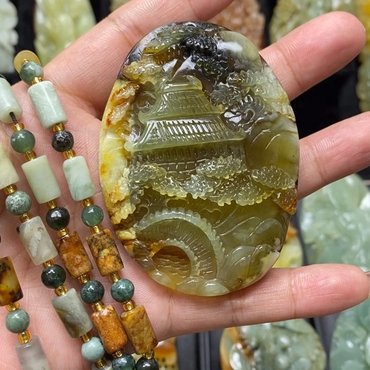 蛇纹石玉吊坠未镶嵌今****～