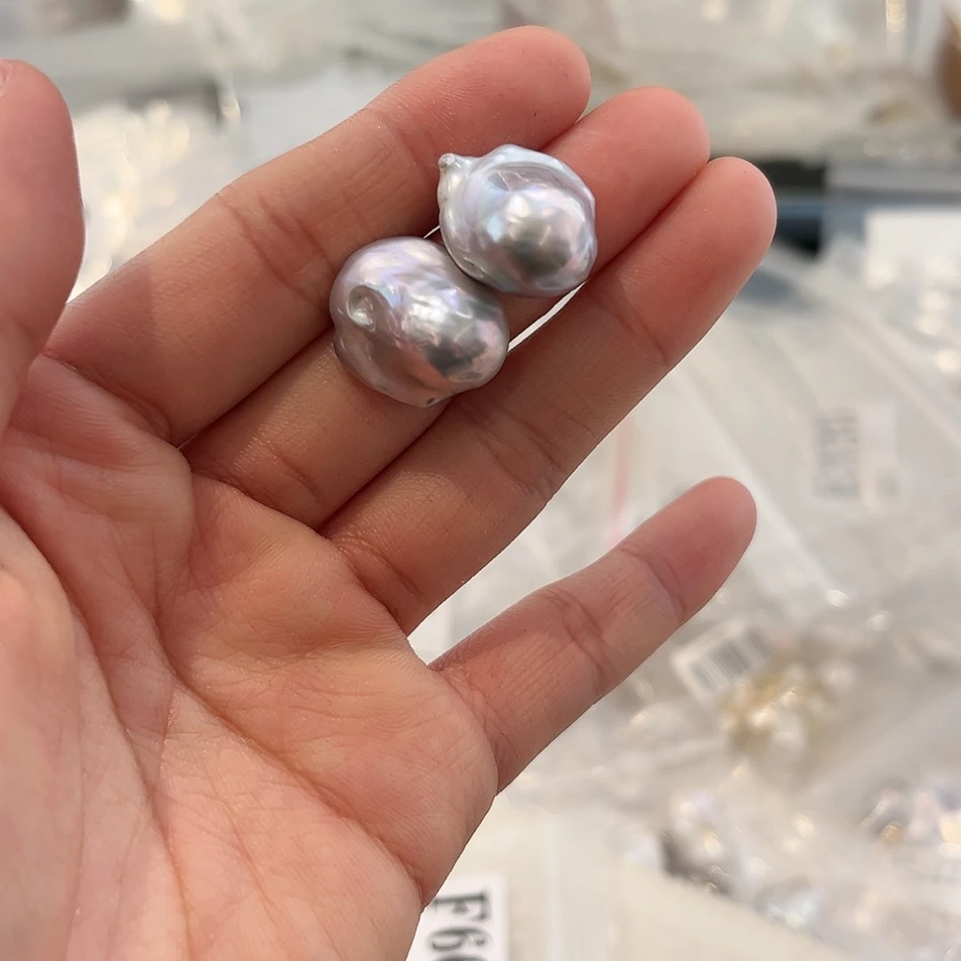 淡水珍珠耳饰银S925镶嵌