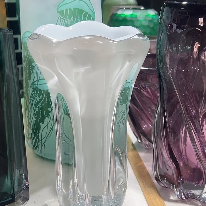 琉璃手工艺品白菜花瓶花器高28口13