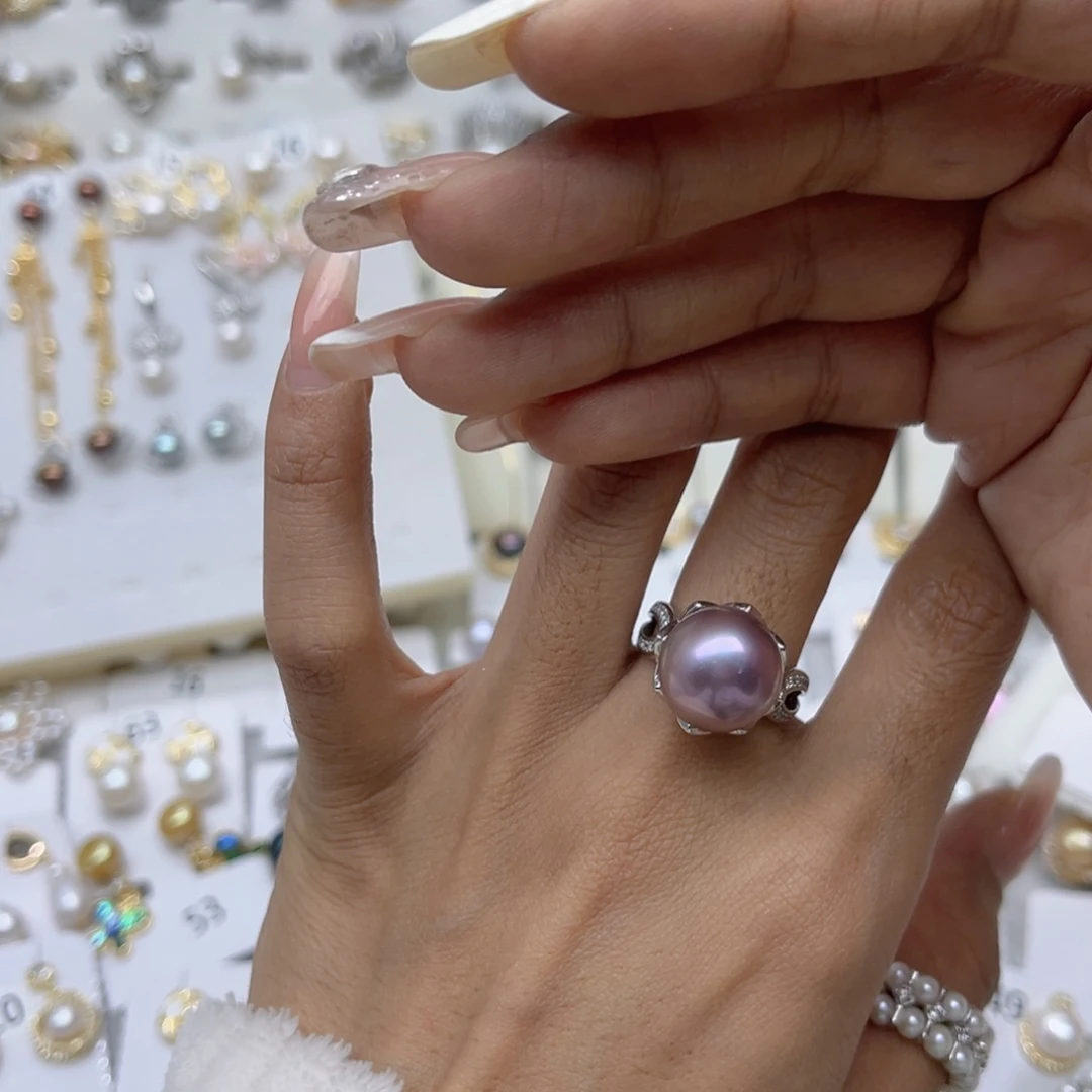 无***¥淡水珍珠戒指合金