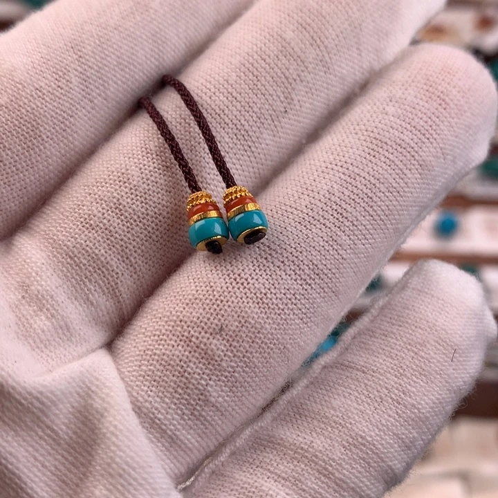 18K金镶嵌绿松石配饰j4.3