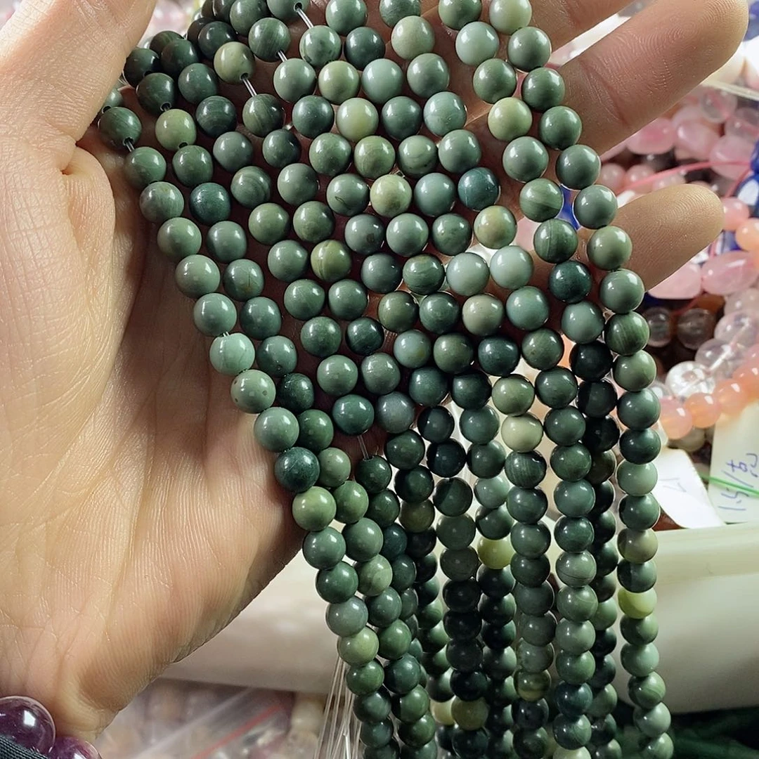 玛瑙/玉髓珠宝半成品合金一条天然7mm阿拉善青蓝