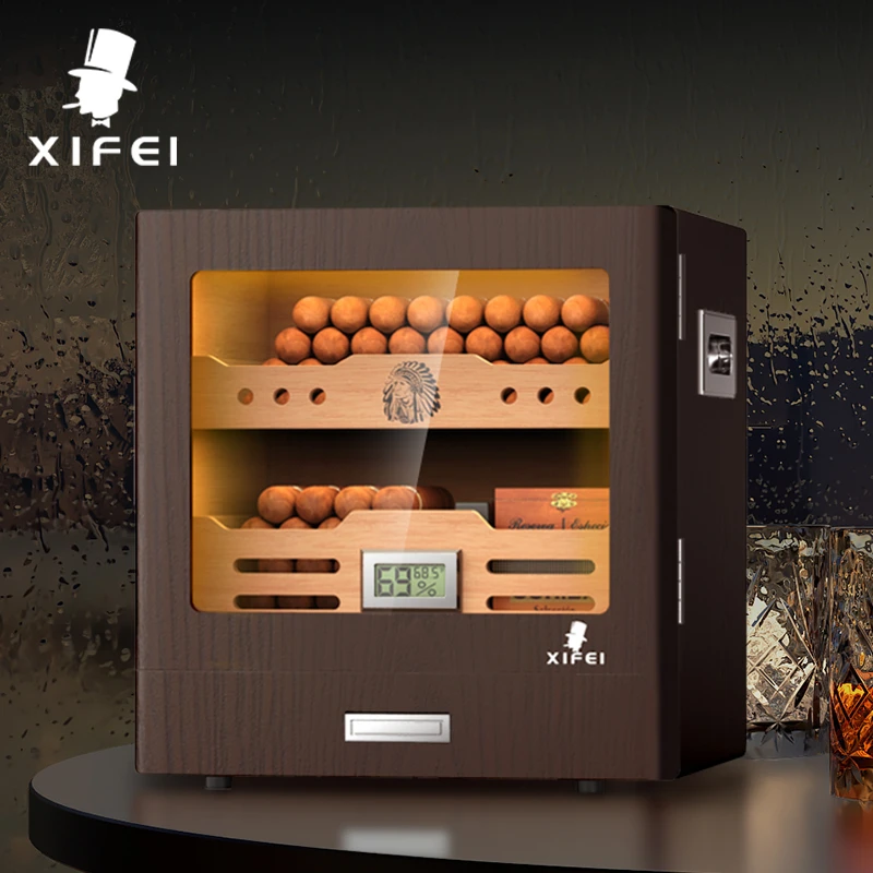 XIFEI小型大容量家用带湿度显示裸养雪茄保温保湿雪茄柜
