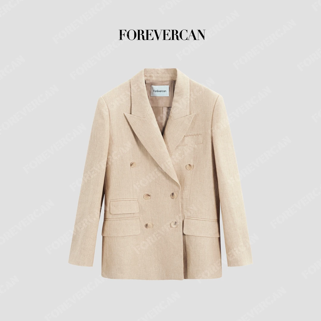 FOREVERCAN“奥克兰德”法国进口雨露麻老钱风西装外套WC23460