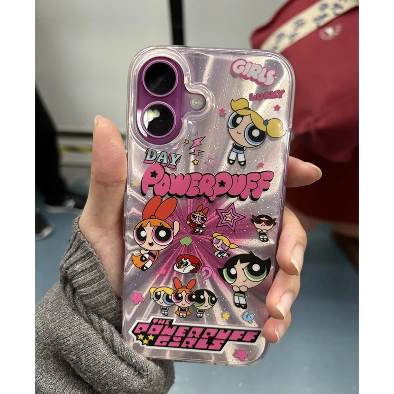 动漫飞天女警适用iPhone16手机壳苹果13/15极光镭射14promax/1211