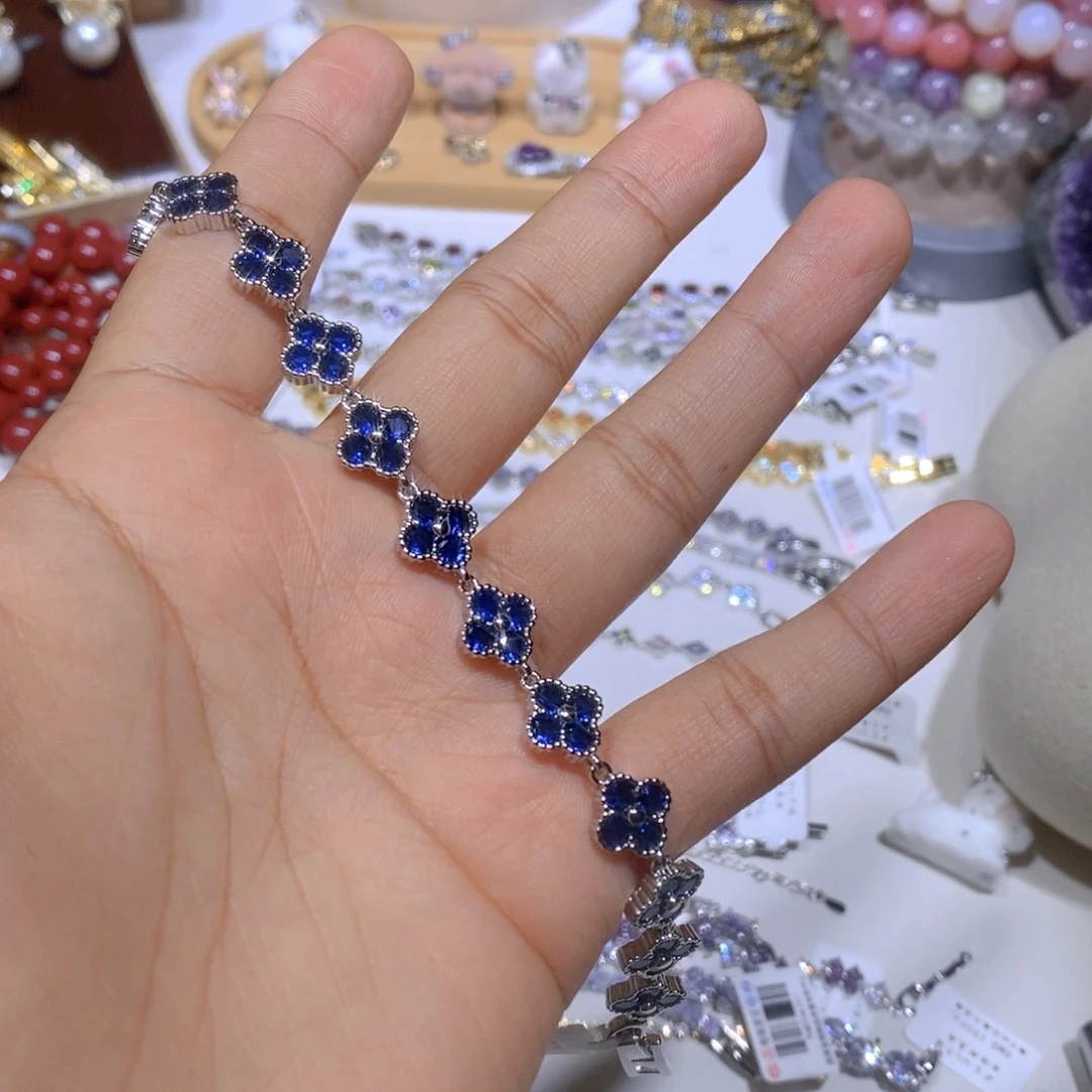 蓝宝石手链未镶嵌幸运草