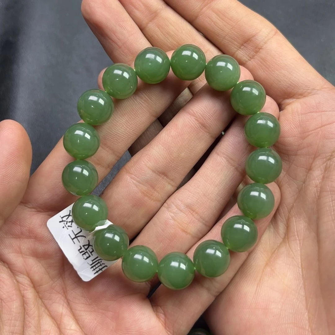 和田玉手链未镶嵌多样性俄罗斯碧玉手串卡12货头