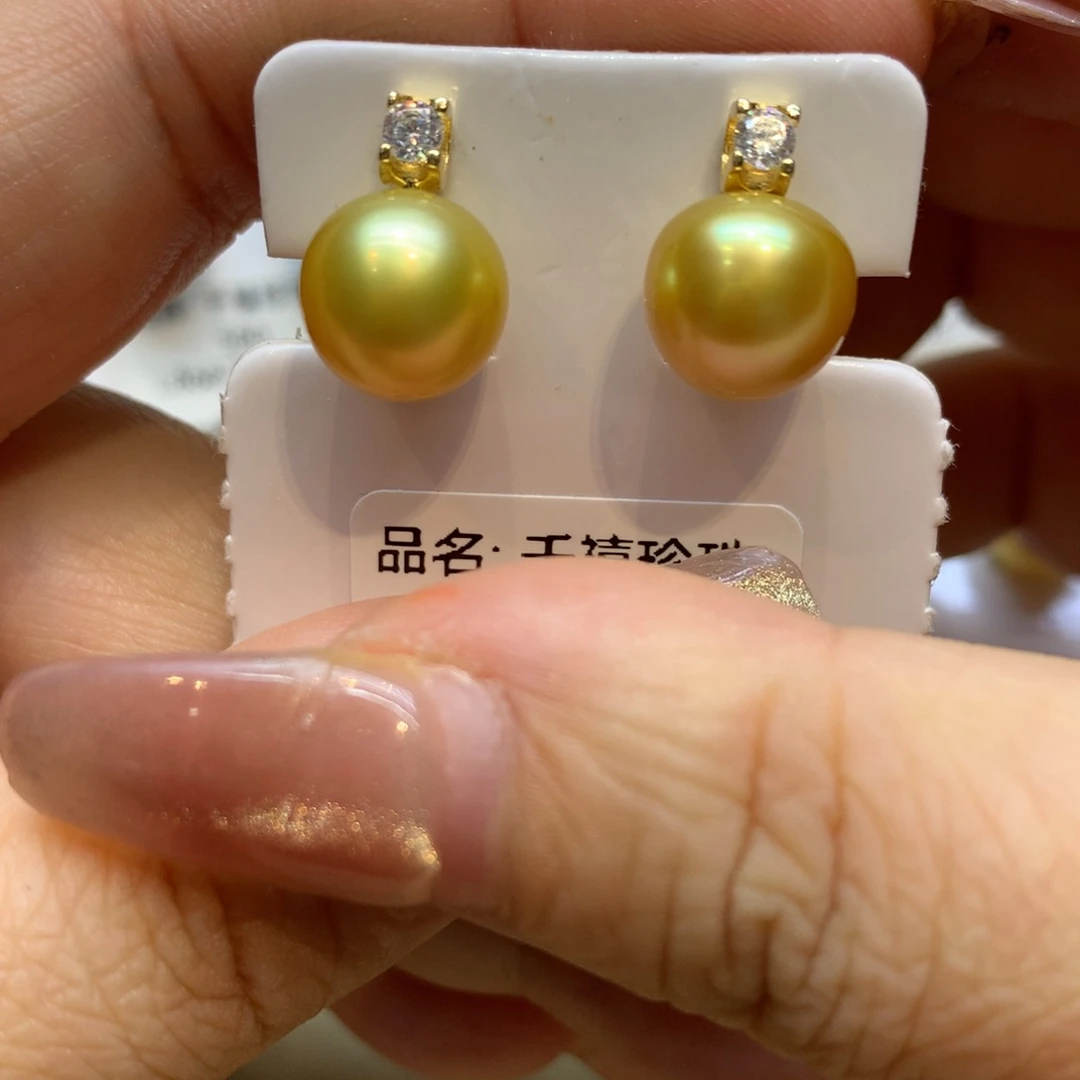 银S925镶嵌耳饰海水珍珠