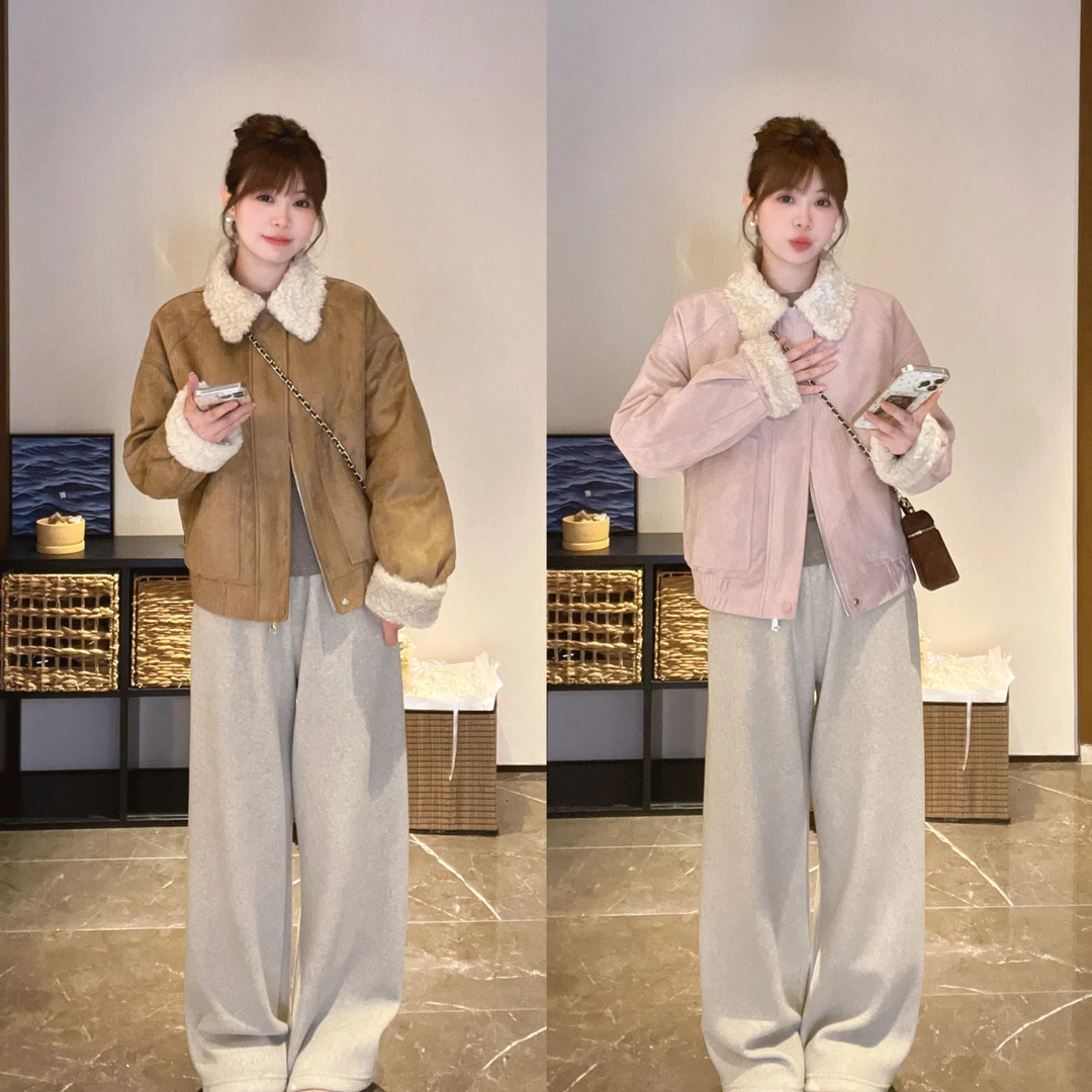 90白鸭绒小个子气质羊羔毛巨好看短外套2025冬季新款羽绒服外套