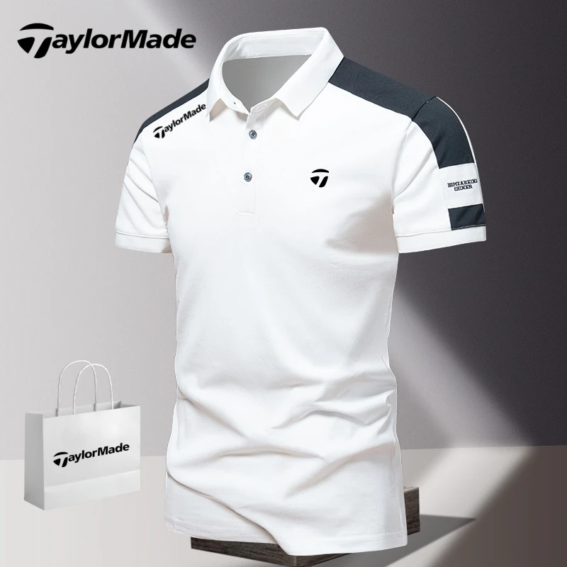 Taylormade泰勒梅高尔夫POLO衫男士新款翻领T恤休闲时尚百搭短袖