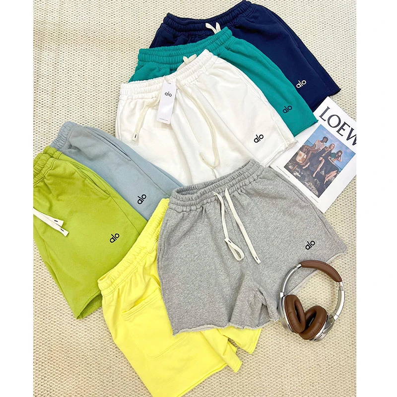 韩系卷边抽绳卫裤休闲短裤女2025年新款夏季宽松显瘦阔腿a字裤子