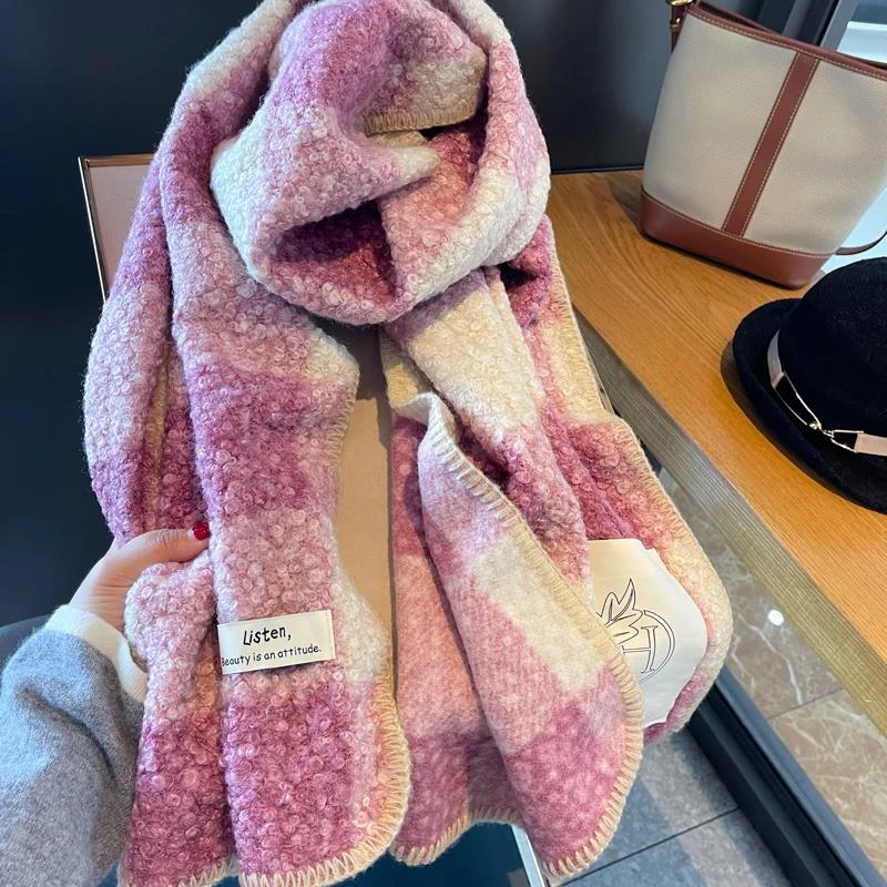 Miss Silas冬季显白学生圈圈纱羊毛围巾女保暖时尚减龄气质披肩男