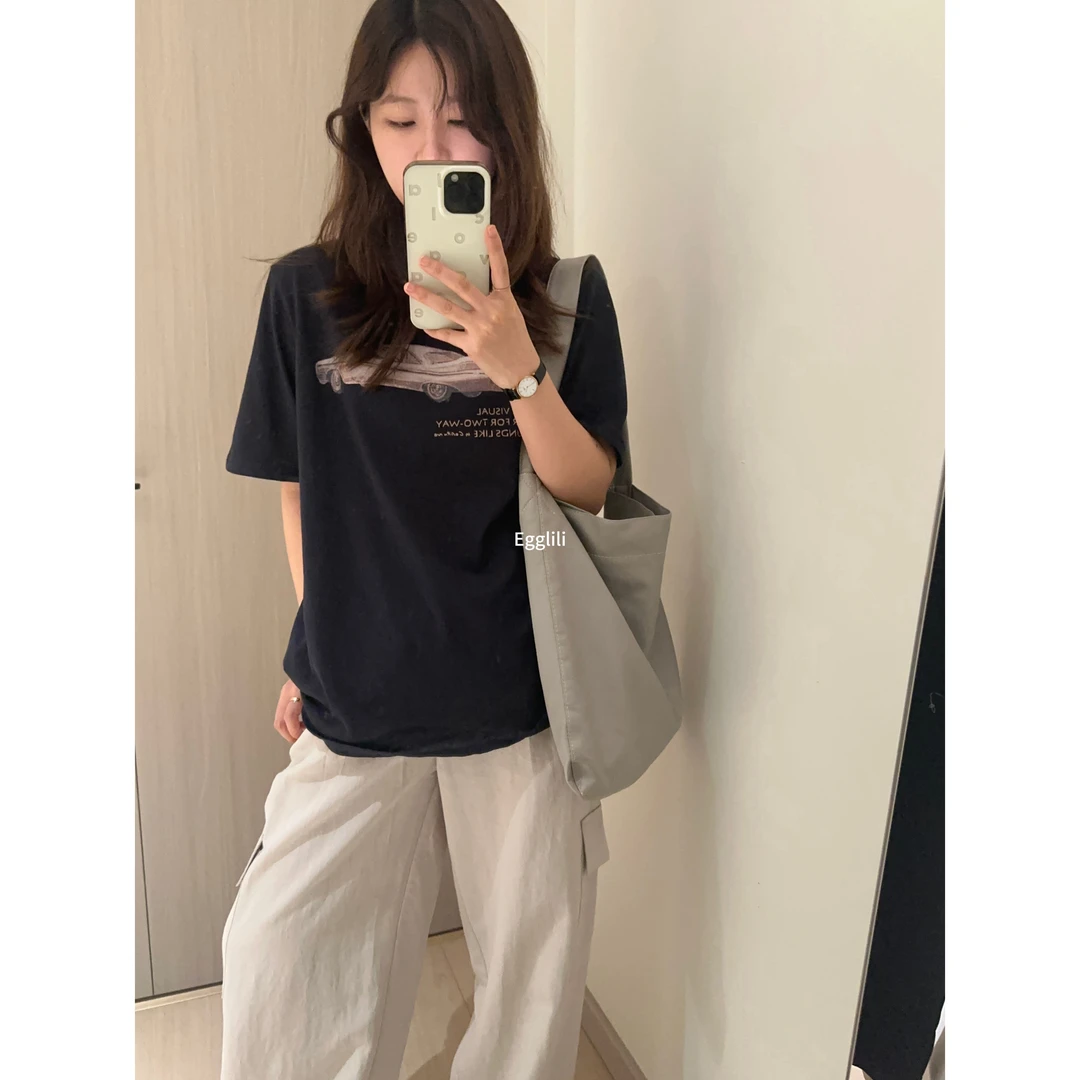 【小汽车短袖】正肩宽松雪花棉