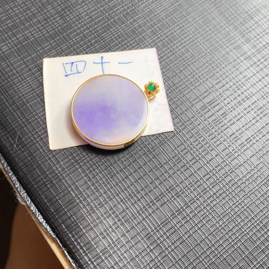 颈饰18K金镶嵌翡翠翡翠