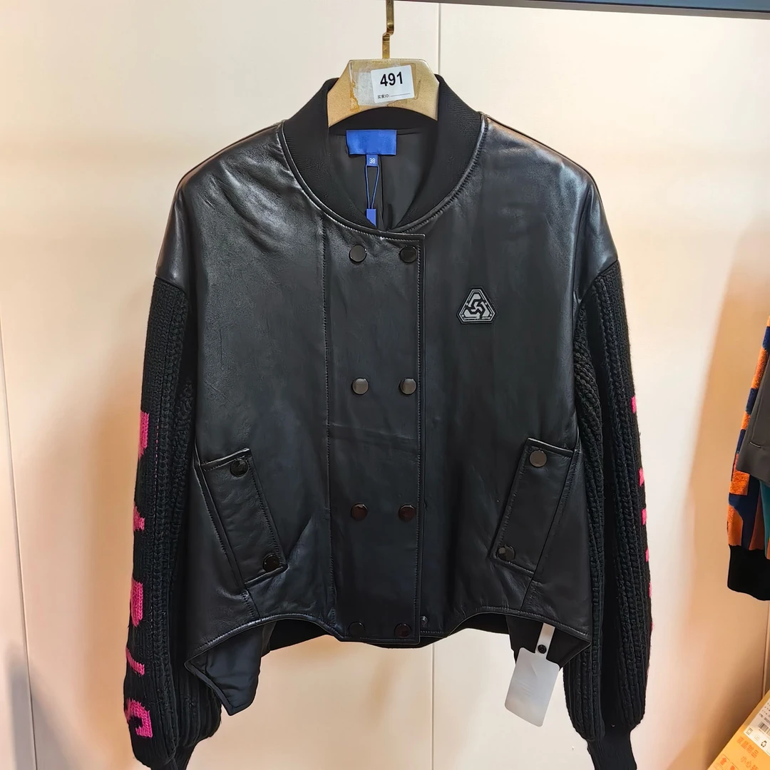 极简经典显瘦短款皮衣外套（A491）