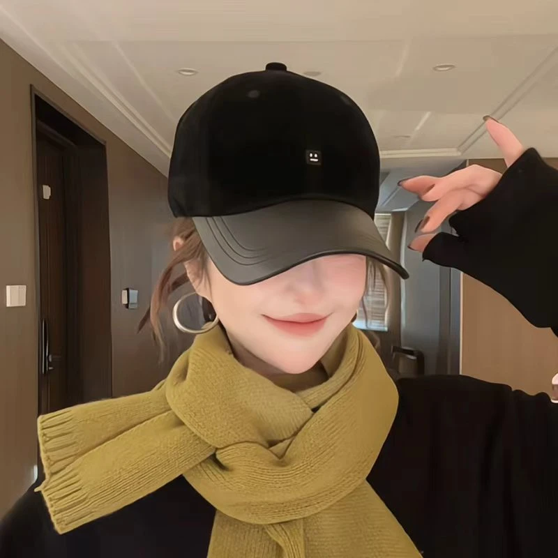 秋冬刺绣新款复古百搭棒球帽绒面拼接高级定制鸭舌帽时尚帽子男女