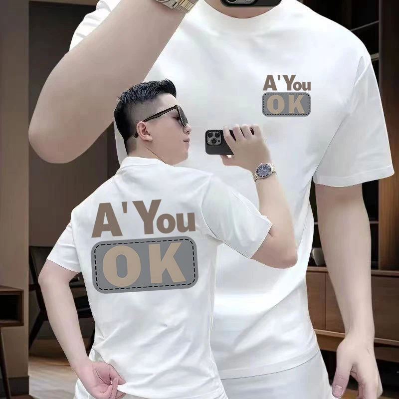 2025夏季纯棉短袖t恤男女潮流宽松圆领百搭印花全棉半袖ins